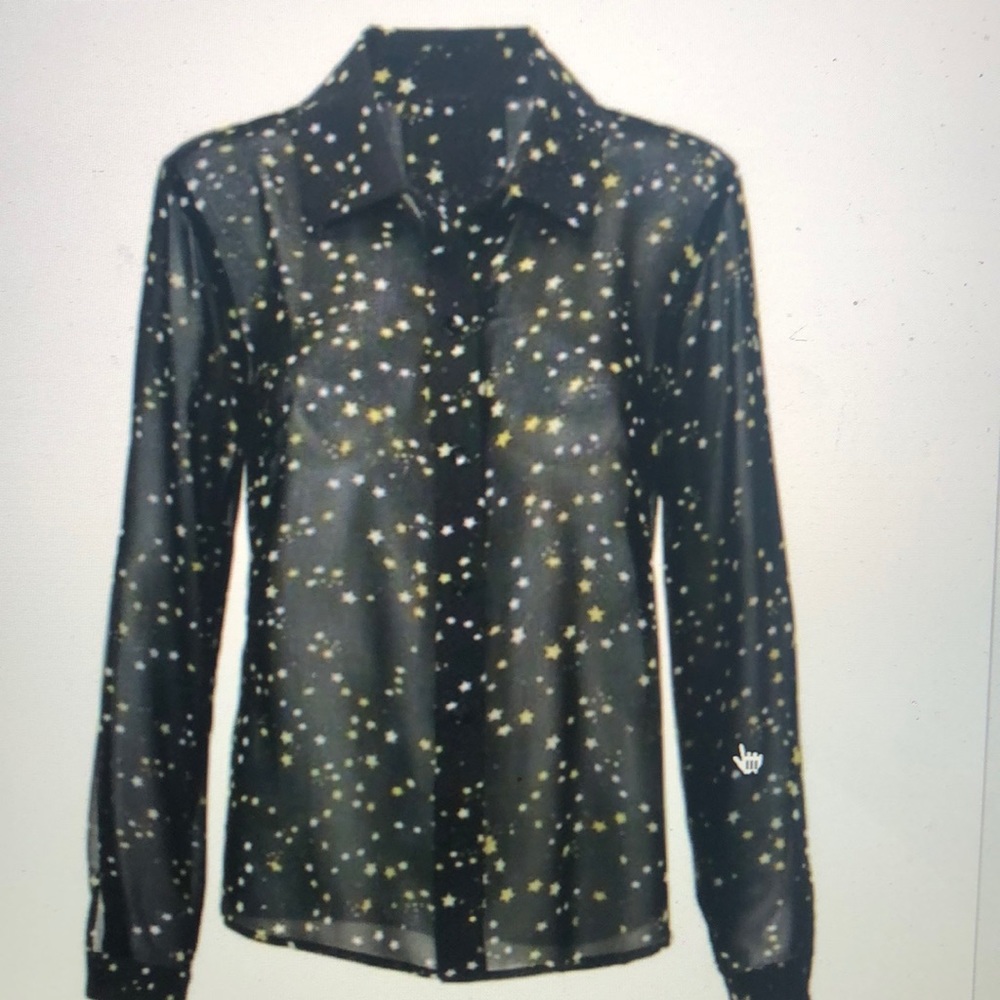 Cabo black sheer blouse size Medium